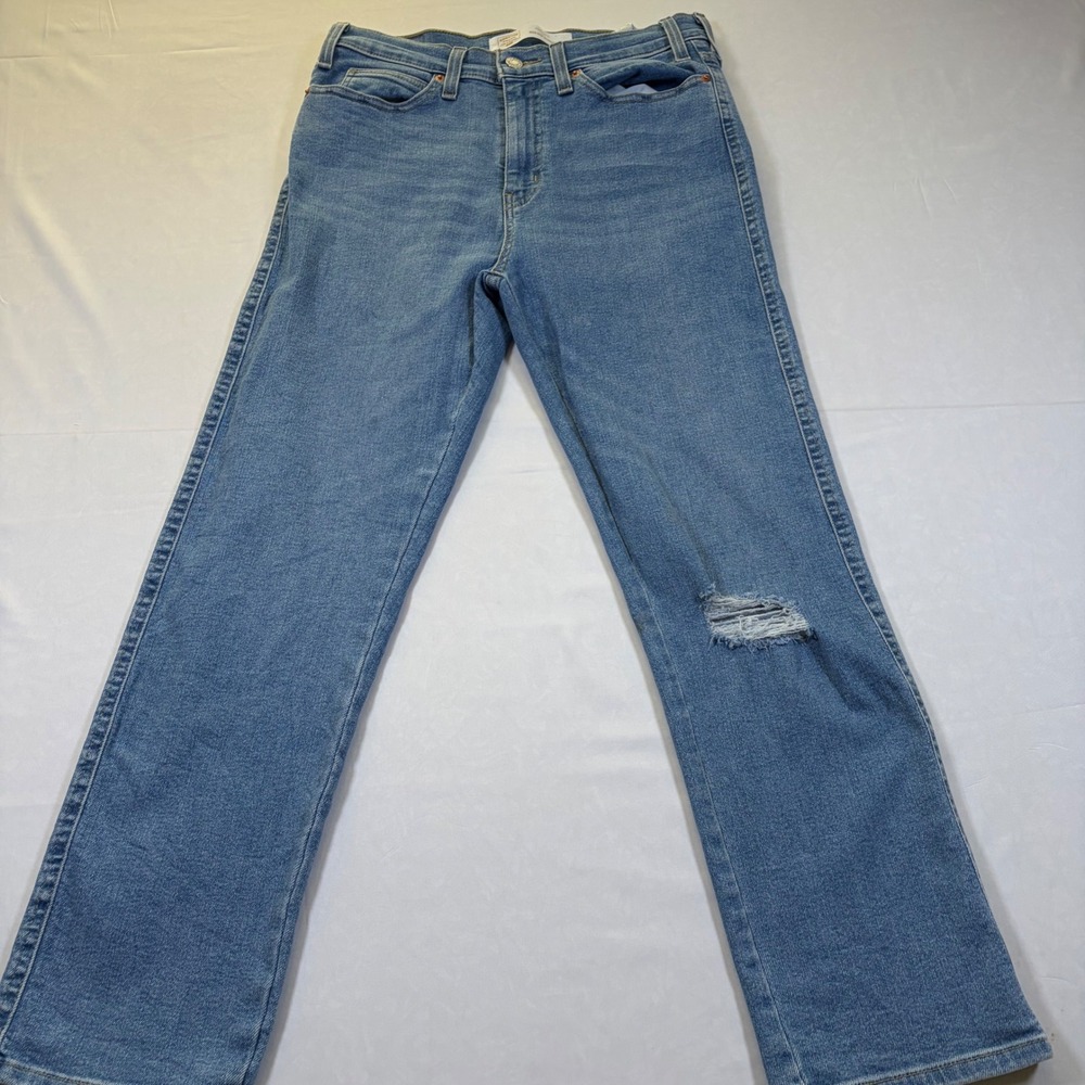 Signature Levi Strauss Gold Heritage High Rise Straight Jeans Blue Distressed